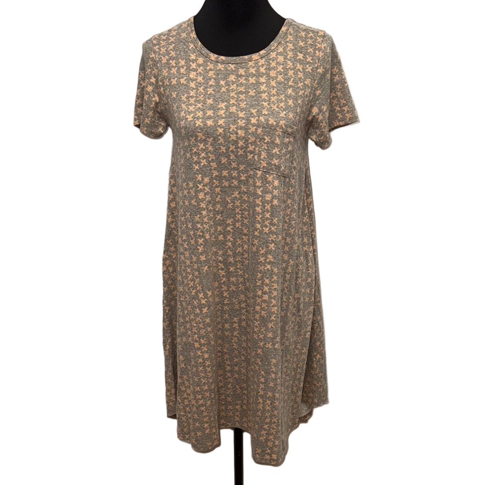 ✨ LuLaRoe Carly Swing Dress | Neutral Geometric Print | Size S | USA Made